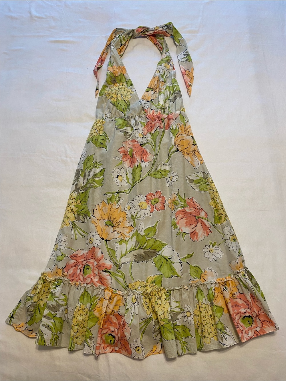 NEW Tommy Bahama Lined Cotton/Silk Blend Floral Halter Dress Size XXS